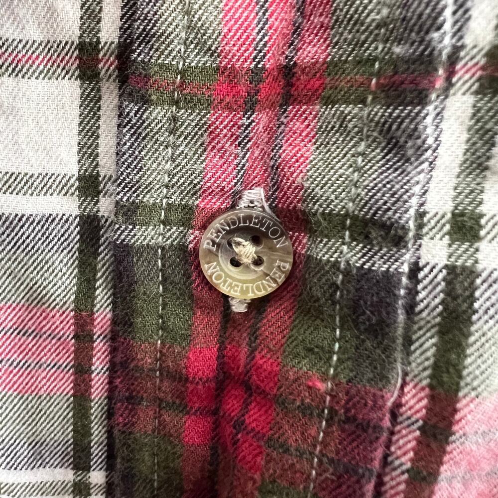 Pendleton Red Plaid Button Down Long Sleeve Size … - image 4